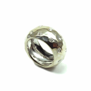 Designer Diamant Ring mit 1 ct Brillanten - Bandring in Weißgold