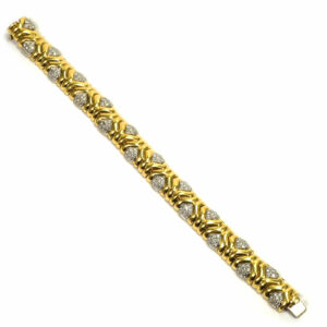 Gold Armband mit 4 ct Diamanten in 750 Gelb- und Weißgold