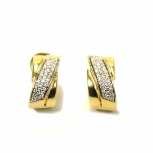 Diamant Gold Ohrringe als Halbcreolen mit 0.5 ct Brillanten