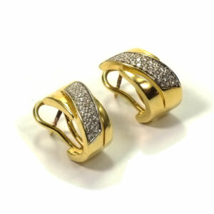 Diamant Gold Ohrringe als Halbcreolen mit 0.5 ct Brillanten