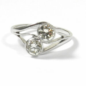 Diamant Ring Toi & Moi mit 1.08 ct Brillanten in Weißgold