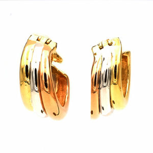 Gold Ohrringe aus dreifarbigem Gold - Trinity Creolen in 750 Gold
