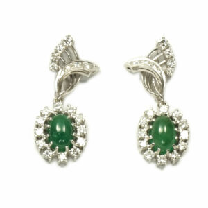 Elegante Smaragd Diamant Ohrringe als Clips mit 2.6 ct Brillanten