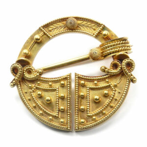 Antike Gold Brosche im Etruskischen Stil, um 1865