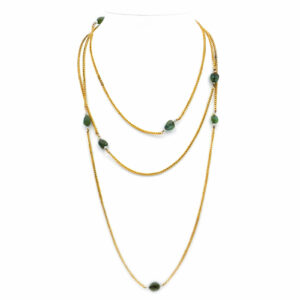 Antike Gold Kette Halskette Lang Jade Sautoir 18K 750 Gold kaufen Stephanie Bohm Antiker Schmuck
