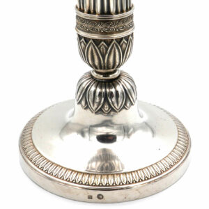Silber Leuchter antik Saeule Empire Belgien kaufen Stephanie Bohm Silber Antiquitaeten