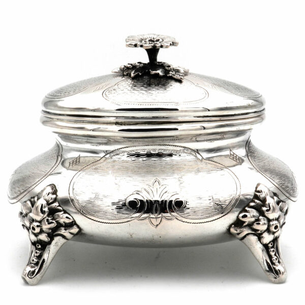 Silber Zuckerdose Antik Biedermeier 1870 12 lot Silber kaufen Stephanie Bohm Silber Antiquitaeten