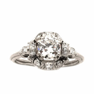 Art Deco Diamant Ring Solitaer Platin Verlobungsring kaufen Stephanie Bohm Antiker Schmuck