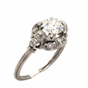 Art Deco Diamant Ring Solitaer Platin Verlobungsring kaufen Stephanie Bohm Antiker Schmuck