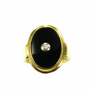 Art Deco Onyx Diamant Ring Gold kaufen Stephanie Bohm Antikschmuck
