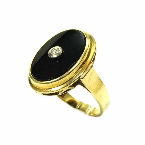 Art Deco Onyx Diamant Ring Gold kaufen Stephanie Bohm Antikschmuck
