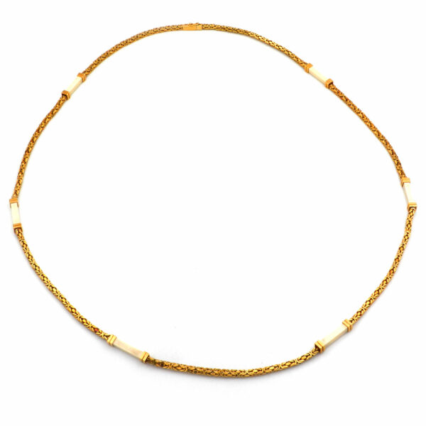 Koenigskette 14K 585 Gold Halskette lang Elfenbein kaufen Stephanie Bohm Echtschmuck Vintage gebraucht