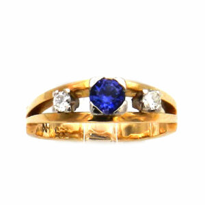 Ring Saphir Diamanten Gold Verlobungsring kaufen Stephanie Bohm Antiker Schmuck