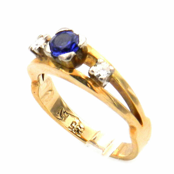 Ring Saphir Diamanten Gold Verlobungsring kaufen Stephanie Bohm Antiker Schmuck