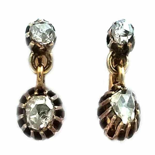 Diamant Ohrringe Antik 14K Gold kaufen Stephanie Bohm Antikschmuck