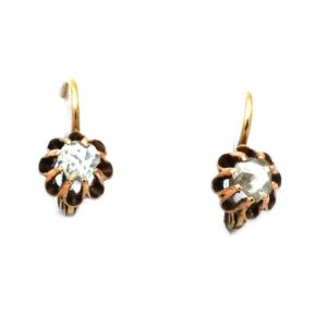 Diamant Ohrringe Diamantrosen Antik 14K Gold kaufen Stephanie Bohm Antikschmuck