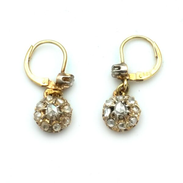 Diamant Ohrringe antik Ohrhaenger Gold Silber kaufen Stephanie Bohm Antikschmuck