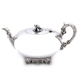 Antike Tee Kanne Sterling Silber englisch London Victorian Rund Kuerbis kaufen Stephanie Bohm Silber Antiqutaeten1