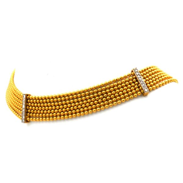 Antikes Collier de Chien Gold Diamanten Choker Kette kurz kaufen Stephanie Bohm Antikschmuck