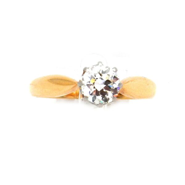 Diamant Solitaer Ring antik Verlobungsring 08 carat 585 14K rose gold Stephanie Bohm Antikschmuck