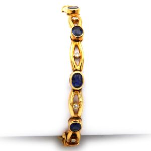 Gold Armband Saphir Diamant Armband 18 K Gold Vintage gebraucht kaufen Stephanie Bohm Echtschmuck
