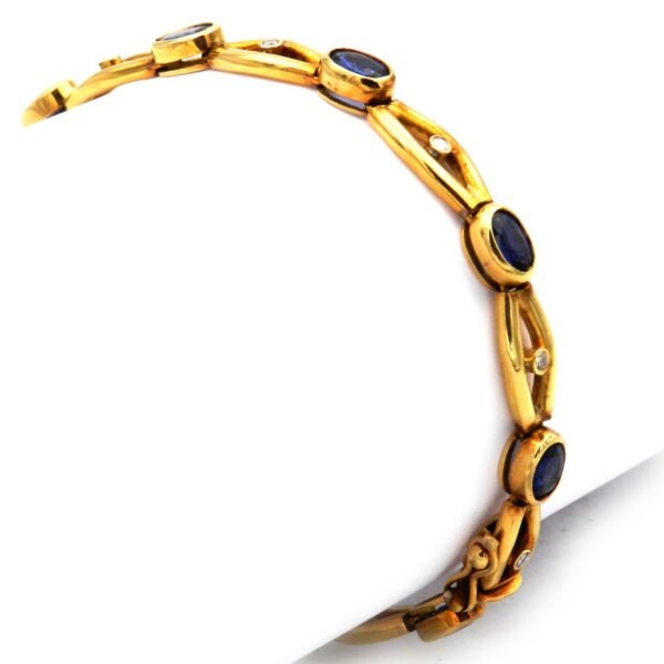 Gold Armband Saphir Diamant Armband 18 K Gold Vintage gebraucht kaufen Stephanie Bohm Echtschmuck