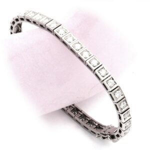Diamant Armband 3.4ct Brillanten Tennisarmband Riviere Bracelet 18K 750 Weissgold kaufen Stephanie Bohm Luxusschmuck