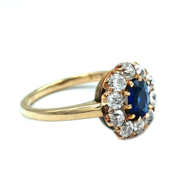 antiker Saphir Diamant Ring 14K Gold Verlobungsring kaufen Stephanie Bohm Antikschmuck