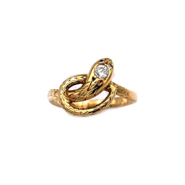 Antiker Diamant Ring Schlangenring gold serpent kaufen Stephanie Bohm Antikschmuck