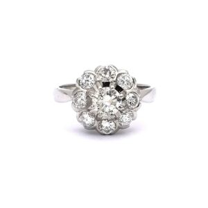 Diamant Ring vintage Weissgold Bluete Rosette Verlobungsring kaufen Stephanie Bohm Antik schmuck