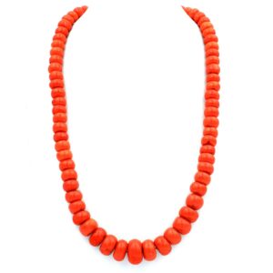 Korallenkette Halskette Koralle dick lachsrot Mittelmeerkoralle Italien kaufen Stephanie Bohm Antiker Schmuck