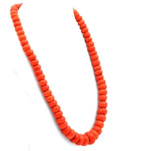 Korallenkette Halskette Koralle dick lachsrot Mittelmeerkoralle Italien kaufen Stephanie Bohm Antiker Schmuck
