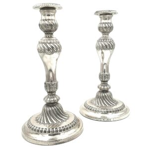 Antik George III Paar Kerzenleuchter Silber Leuchter Sterling Silber England Sheffield kaufen Stephanie Bohm Silber Antiquitaeten