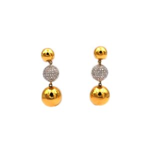 Gold Ohrringe Diamanten Ohrhaenger lang Brillant Ohrringe Kugeln 18K 750 Gold kaufen Stephanie Bohm Echtschmuck gebraucht