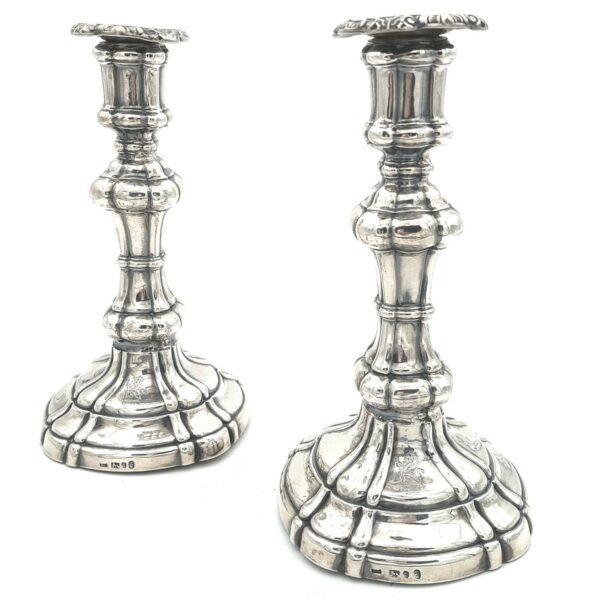 Paar Antike George III Kerzenleuchter Silber Leuchter Sterling Silber England Sheffield kaufen Stephanie Bohm Silber Antiquitaeten