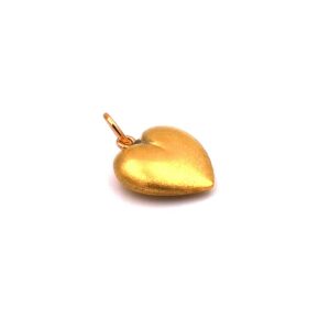 Anhaenger Gold Herz ohne Stein 18K 750 Echtgold Vintage gebraucht kaufen Stephanie Bohm Antiker Schmuck