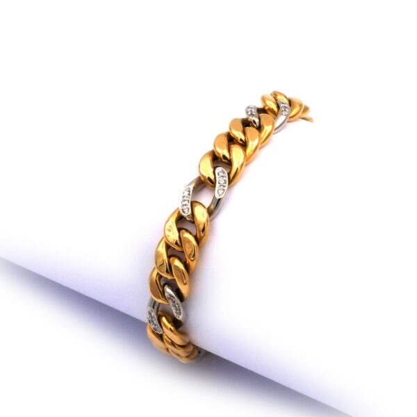 Gold Armband Diamanten Brillanten 18K Panzererarmband Secondhand gebraucht kaufen Stephanie Bohm Echtschmuck