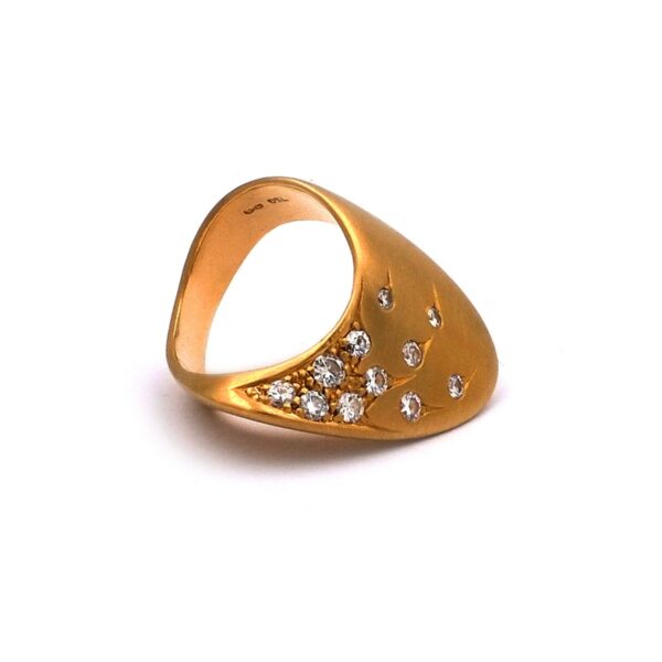 Gold Ring Diamanten 18K 750 Echtgold Design Modernist Handarbeit kaufen Stephanie Bohm Antiker Schmuck