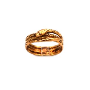 antiker Gold Ring Schlangenring ohne Stein 18K 750 kaufen Stephanie Bohm Antikschmuck