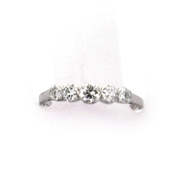 Diamant Ring 5 steiner Reihenring Weissgold 750 18K kaufen Vintage gebraucht Stephanie Bohm antiker Schmuck