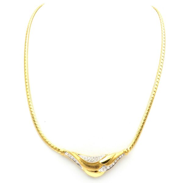 Gold Diamant collier 585 14K Gelbgold Halskette modern secondhand gebraucht kaufen Stephanie Bohm Echtschmuck