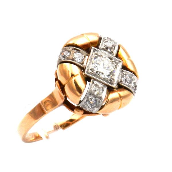 Retro Diamant Ring 585 14K Gold kaufen Stephanie Bohm Antiker Schmuck
