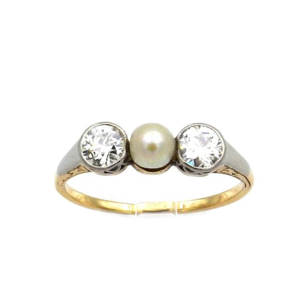 Antiker Perl Diamant Ring Perle Diamanten Gold Verlobungsring kaufen Stephanie Bohm Antiker Schmuck