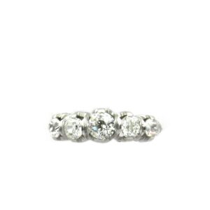 antiker Diamant Ring 5 steiner Reihenring Platin kaufen Edwardian Art Deco Stephanie Bohm antikschmuck1