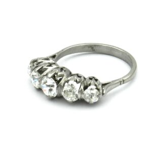 antiker Diamant Ring 5 steiner Reihenring Platin kaufen Edwardian Art Deco Stephanie Bohm antikschmuck1