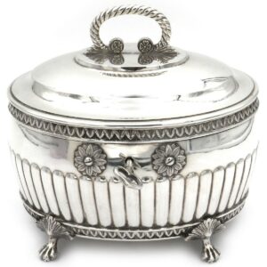 Antike Zucker Dose Silber Schweden Stockholm gustavianisch Empirestil kaufen Stephanie Bohm Silber Antiqutaeten