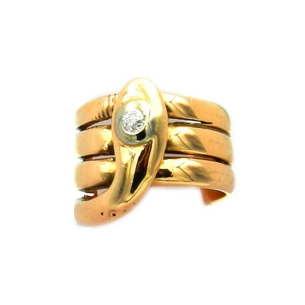 Antiker Diamant Ring Schlangenring 14K gold serpent kaufen Stephanie Bohm Antikschmuck