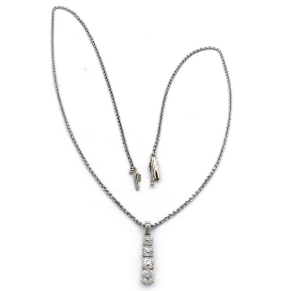Art Deco Diamant Collier Halskette Anhaenger Weisgold Platin kaufen Stephanie Bohm Antikschmuck