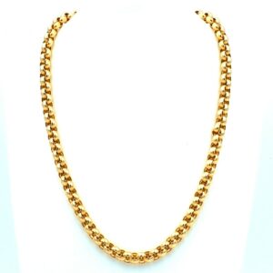 Goldkette Glieder dick Kette Halskette 585 14K Gold erbsmuster kaufen Stephanie Bohm goldschmuck gebraucht secondhand