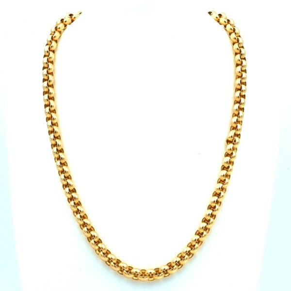 Goldkette Glieder dick Kette Halskette 585 14K Gold erbsmuster kaufen Stephanie Bohm goldschmuck gebraucht secondhand